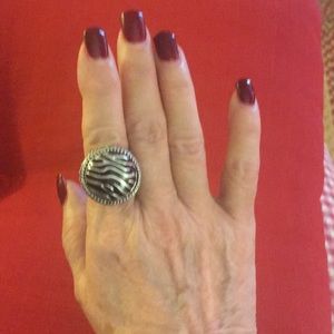 silver and black animal print ring!